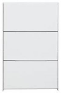 Narrow 2 and 3 Tier High Gloss Hallway Shoe Cabinet - Grey or White