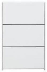 Narrow 2 and 3 Tier High Gloss Hallway Shoe Cabinet - Grey or White