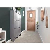 Narrow High Gloss 4 or 6 Drawer Hallway Shoe Storage Cabinet - Grey or White#6 Drawer Grey