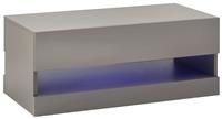 GALICIA COFFEE TABLE TEA W/ SPACIOUS SHELF STORAGE HIGH GLOSS TOP WITH LED GREY