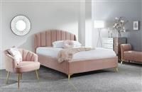 Pettine Plush Pink End Lift up 5ft King Ottoman bed solid base Fabric