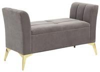 Pettine Fabric Ottoman Storage Bench - Grey