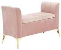 PETTINE UPHOLSTERED WINDOW OTTOMAN STORAGE BENCH FABRIC BLANKET BOX BLUSH PINK