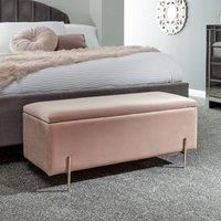 GFW Mystica Ottoman Storage Bench Blush Pink