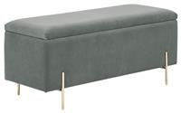 GFW Ottoman Storage Bench, Grey, H-43cm x W-98cm x D-37cm