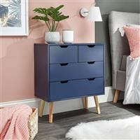Pair Of Bedside Tables Chest Of Drawers Grey Yellow Blue White Scandi Style