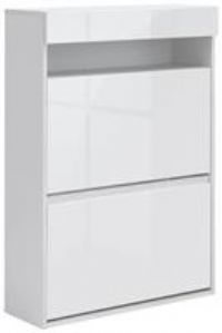 Galicia Wall Hanging Two Tier Shoe Cabinet - White