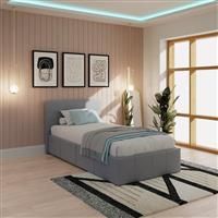 GFW End Lift Single Ottoman Bed with Mattress - Grey