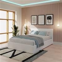 GFW End Lift Kingsize Ottoman Bed with Mattress - White