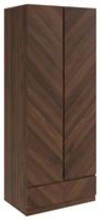 GFW Catania 2 Door 1 Drawer Wardrobe - Walnut