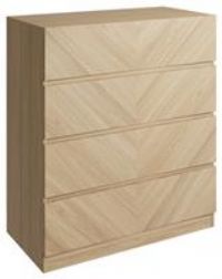 A T CATANIA 4 DRAWER CHEST IN EURO OAK EFFECT - Height 89 x Width 77 x Depth 39.5cm