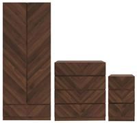 GFW Catania 3 Piece 2 Door Wardrobe Set - Walnut