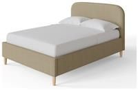 Florence 150cm King Size Boucle Ottoman Bed Natural Mushroom colour