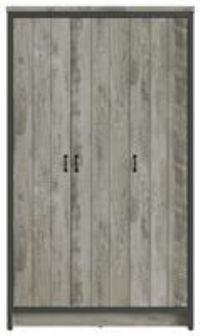 GFW 3 Door Hanging Rail Wooden Wardrobes, Modern Furniture for Clothes Storage cabinets for Bedroom, Engineered Wood, 51x 105x180