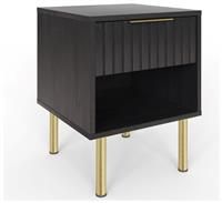 GFW Nervata 1 Drawer Side Table - Black