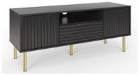 GFW Nervata 2 Door 1 Drawer TV Unit - Black