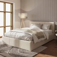 GFW Fabric Upholstered Ottoman Storage Bed With Gas Side Lift & Under Bed Storage, Natural, King (U.K. Standard)