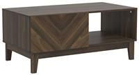 GFW Camborne Coffee Table with Under Shelf Display and Cabinet, Suitable, Hallway and Bedroom, Wooden Storage, Living Room Furniture, Royal Walnut, W90 X D51.5 X H41.8 cm