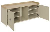 GFW Lancaster 2 Door Shoe Storage Bench - Cream