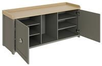 GFW Lancaster 2 Door Shoe Storage Bench - Grey