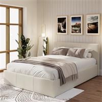 GFW End Lift Double Ottoman Bed with Mattress - Natural