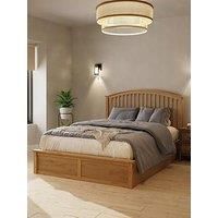 Gfw Madrid 90Cm Wooden Ottoman Bed Oak - Bedframe + Standard Mattress
