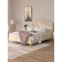 Gfw Pettine End Lift Ottoman Bed - Cream - Bed Frame With Microquilt Mattress