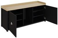 GFW Lancaster 2 Door Shoe Bench Black, Black