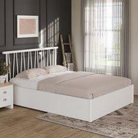 Fusum Spindle Ottoman Lift Up Storage Bed Gas Lift 5ft King Size White Bedroom