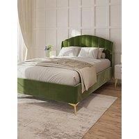 Gfw Pettine End Lift Up Ottoman Storage Bed With Sleepycastle Mattress Options (Buy & Save!) - Green - Bed Frame With Microquilt Mattress