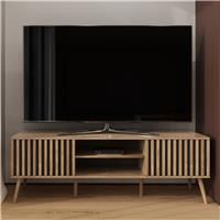 GFW Louvered 2 Door TV Unit - Oak