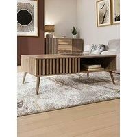 GFW Louvered 1 Drawer Coffee Table - Oak