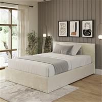 GFW End Lift Small Double Velvet End Lift Ottoman Bed- Cream