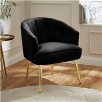 GFW Pettine Velvet Accent Chair - Black