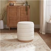 GFW Otis Boucle Storage Ottoman - Cream