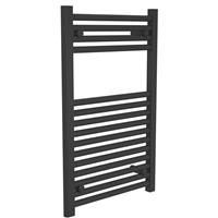 Flume 25mm Flat Ladder Towel Radiator Matte 800mm x 500mm 1296 BTU in Black