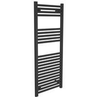 Flume 25mm Flat Ladder Towel Radiator Matte 1200mm x 500mm 2588 BTU in Black