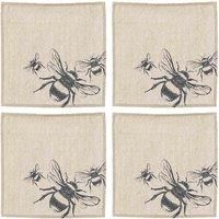 The Just Slate Company Set of 4 Bee Linen Napkins