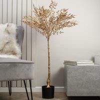 Scottish Everlastings Ltd Nandina Tree Gold 100cm, Gold