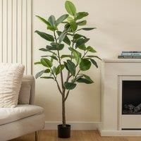 Scottish Everlastings Ltd Real Touch Rubber Tree 150cm, Green