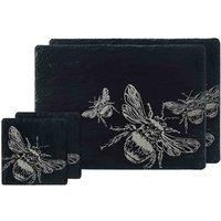 Selbrae House Slate Coaster & Place Mat Set - Bee