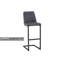 Baumhaus Vintage Grey Leather Bar Stool (Pack Of Two), Grey
