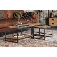 Molly and Milo London Rustic Revival Collection - Coffee Table With Removeable Side Table, Brown
