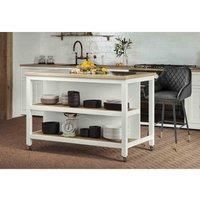 Molly and Milo London Kitchen Island white Open With Breakfast Bar