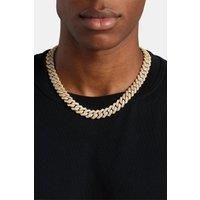 14mm Iced Prong Link Chain - Gold