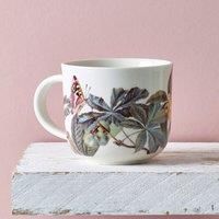Kew Gardens Midnight Flora White Mug - Fine China Coffee/Tea Cup - 400ml