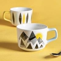 MissPrint Set of 2 Nazca White & Black Mugs 290ml