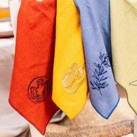 PurerHome x Eden Project Set of 4 Embroidered Cotton Napkins