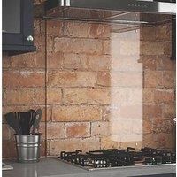 Clear Glass Kitchen Splashback (brushed Caps) 600mm X 750mm