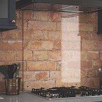 Clear Glass Kitchen Splashback (copper Caps) 600mm X 750mm